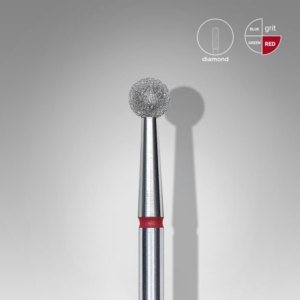 STALEKS Diamant Nail drill bit kogel rood EXPERT kop diameter 4 mm