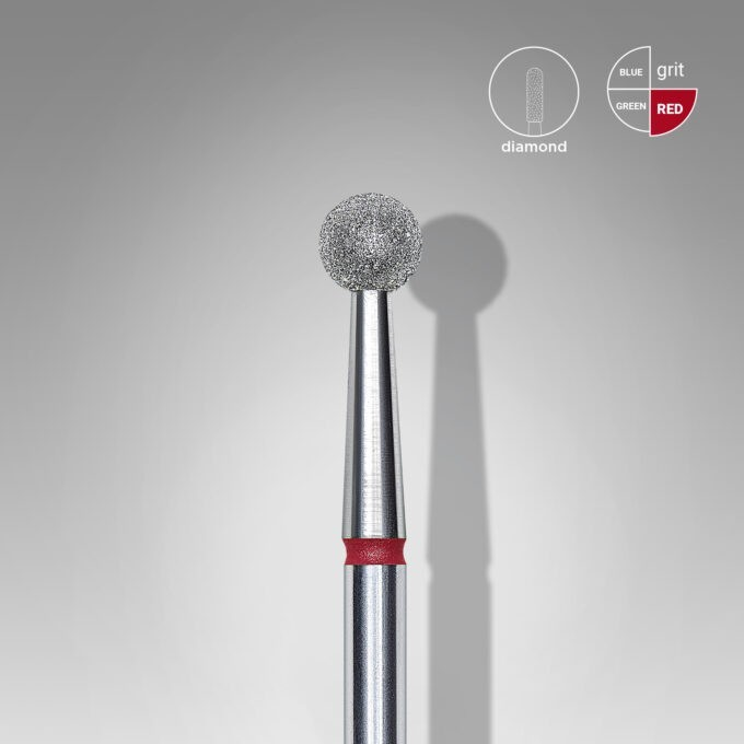 cfjxfu38 STALEKS Diamant Nail drill bit kogel rood EXPERT kop diameter 4 mm