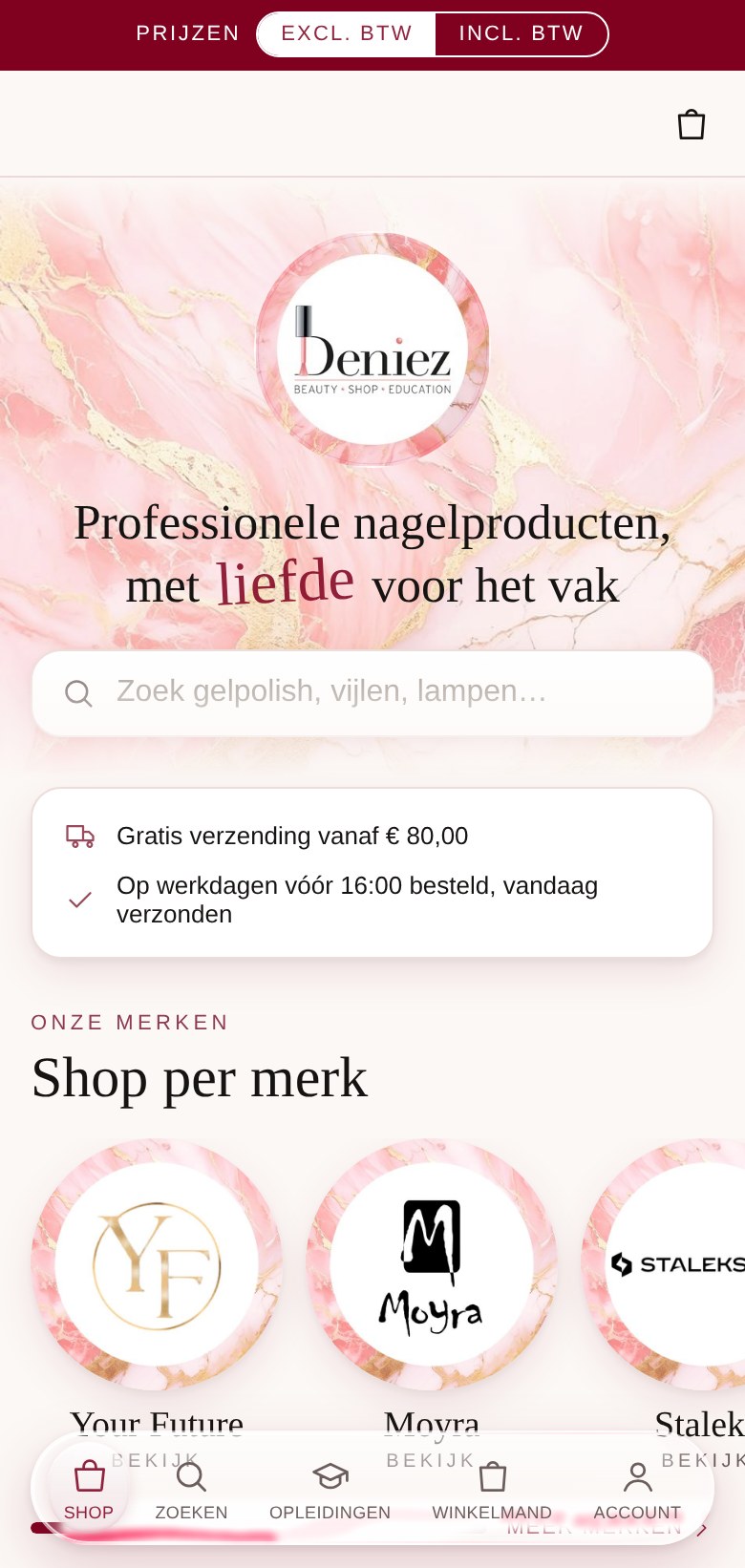 Schermafbeelding van de Deniez app